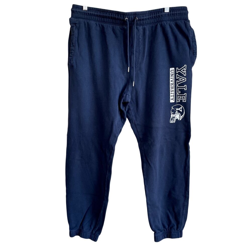 Yale University navy blue sweatpants drawstring waist men's size XL collegiate